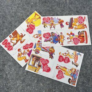 VTG 1975 Valentine's McDonald's New & Unused Ronald McDonald 12 Cards NOS